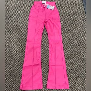 Hot Pink Faux Leather Pant